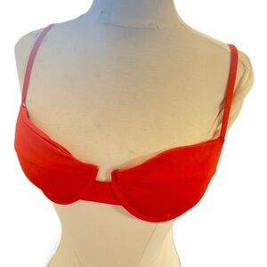 l space Red fire orange Tie-Back bikini Top underwire with padding Sz medium